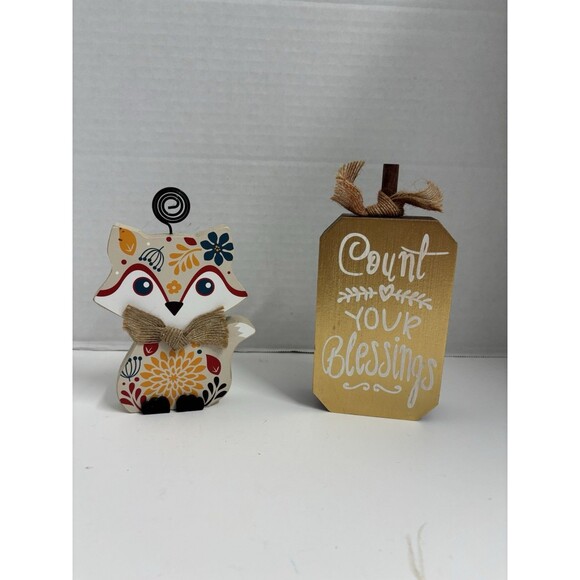 2 Free Standing Fall/harvest Figurines Lot - Picture 1 of 5